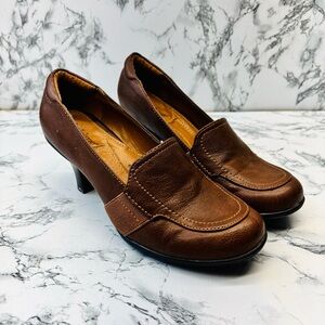 Madeline Brown Beth Leather Heeled Loafers size 6.5
